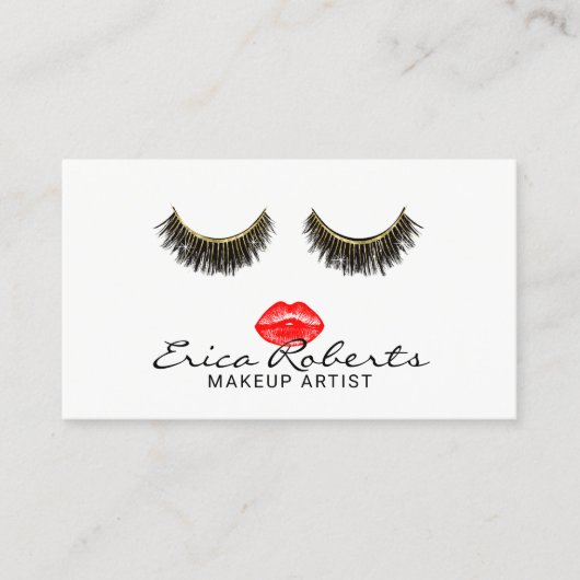リップスメイクアップアーティストエレガント美しいサロン 名刺 (正面)