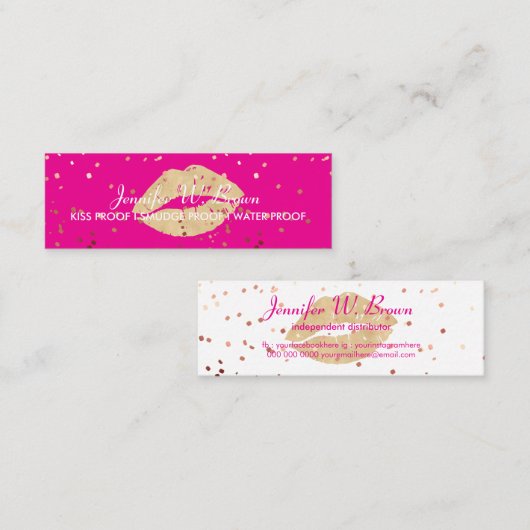 リップス分配器口紅メイクアップサロン スキニー名刺 (正面/裏面)