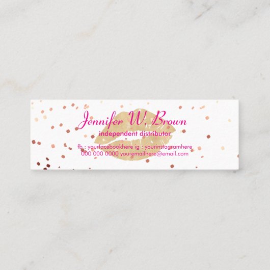 リップス分配器口紅メイクアップサロン スキニー名刺 (裏面)