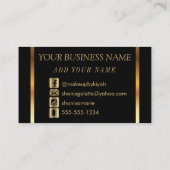 リップセンスと金ゴールド&ほこりっぽいバラ 名刺 (裏面)