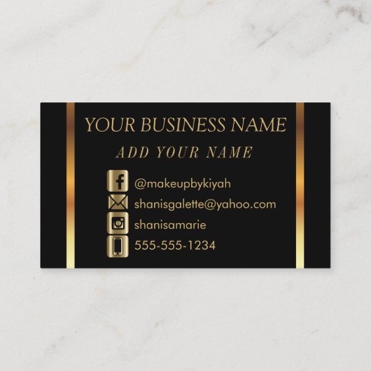 リップセンスと金ゴールド&ほこりっぽいバラ 名刺 (裏面)