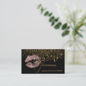 リップセンスと金ゴールド&ほこりっぽいバラ 名刺 (スタンド正面)