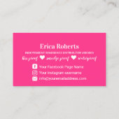 リップセンスディストリビューターピンクのリップメイクアップアーティスト 名刺 (裏面)