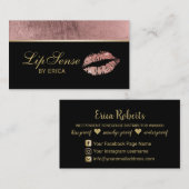 リップセンスメイクアップアーティストバラ金ゴールドリップソーシャルメディア 名刺 (正面/裏面)