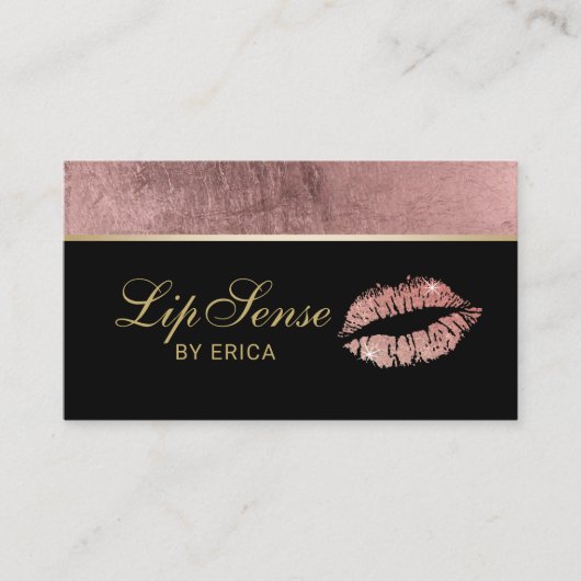 リップセンスメイクアップアーティストバラ金ゴールドリップソーシャルメディア 名刺 (正面)