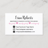 リップセンスモダンディストリビューターストライプメイクアップアーティスト 名刺 (裏面)