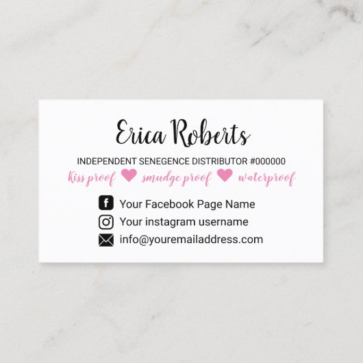 リップセンスモダンディストリビューターストライプメイクアップアーティスト 名刺 (裏面)