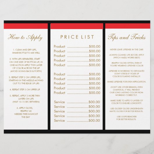 リップセンス情報–3折り赤い唇 チラシ (裏面)