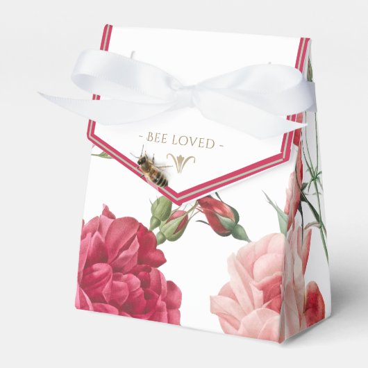 リップバームトリオ用ミニハネビー&バラギフトボックス フェイバーボックス (正面サイド)