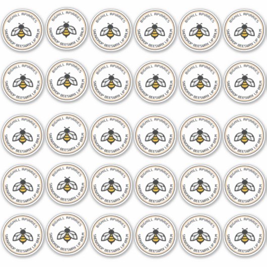 リップバーム丸いコンテナステッカー32インチビー シール (正面)
