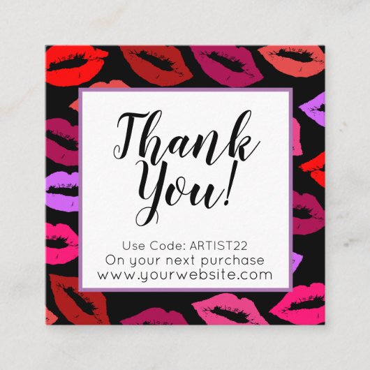 リップパターンありがとう スクエア名刺 (正面)