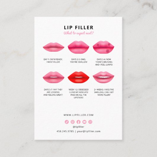 リップフィラーアフターケア指示口唇注射 名刺 (正面)