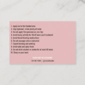 リップフィラーアフターケア指示書 名刺 (裏面)