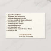 リップフィラーアフターケア指示書 名刺 (裏面)