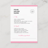 リップフィラー・アフターケアの注意事項　唇への注射後 名刺 (裏面)