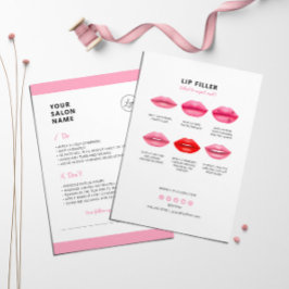 リップフィラー・アフターケアの注意事項　唇への注射後 名刺