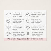 リップフモダンィラーアフターケア指示カード (裏面)