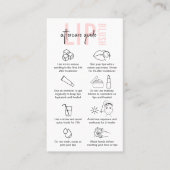 リップブラッキングアフターケア指示ピンク美しい 名刺 (正面)