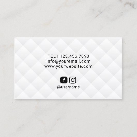 リップボスメイクアップアーティストピンクリップ&クラウンモダン 名刺 (裏面)