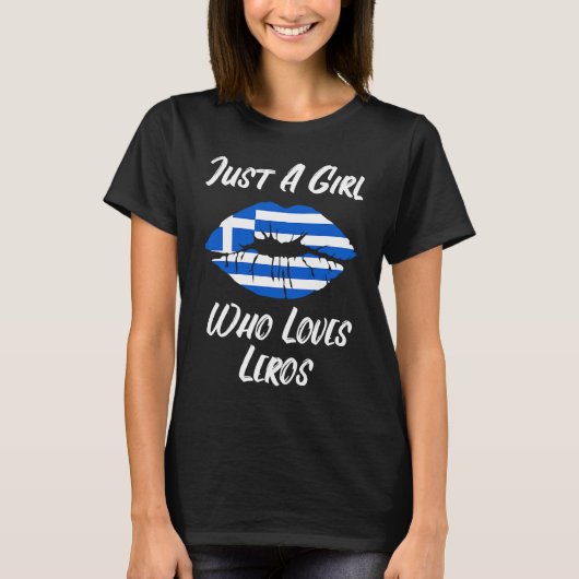 リップマウス愛ギリシャ国旗のレロス Tシャツ (正面)