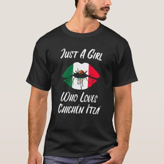 リップマウス愛メキシコ国旗Chichen Itza Tシャツ (正面)
