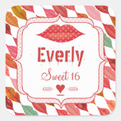 リップミセス・ヒップスターヴィンテージレトロ花嫁 スクエアシール (正面)