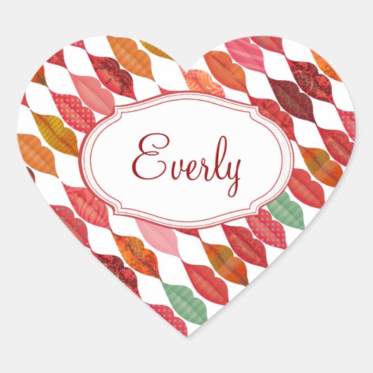 リップミセス・ヒップスターヴィンテージレトロ花嫁 ハートシール (正面)