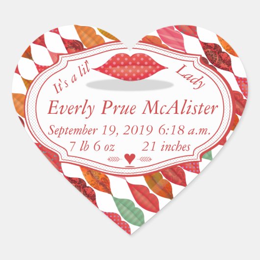 リップミセス・ヒップスターヴィンテージレトロ花嫁 ハートシール (正面)