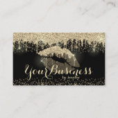 リップメイクアップアーティストグリッター金ゴールドセンス滴下 名刺 (正面)