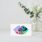 リップモダンフォトフレームトレンディーメイクアップアーティストホワイト 名刺 (スタンド正面)