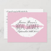 リップモダンブライダルシャワーレシピカード インビテーションポストカード (正面/裏面)