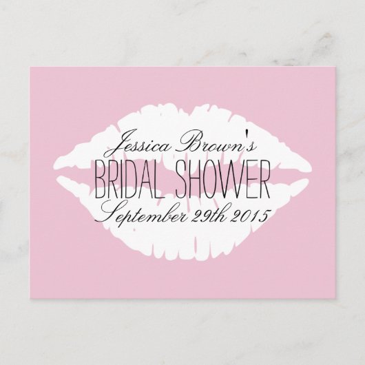 リップモダンブライダルシャワーレシピカード インビテーションポストカード (正面)