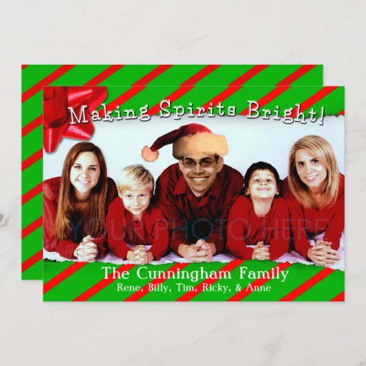 リップラッピング紙ファミリークリスマス シーズンカード (正面/裏面)