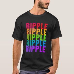 リップルカラフルXRP暗号通貨通貨ブロック Tシャツ