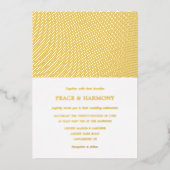 リップルストライプ金ゴールド結婚の箔招待状 箔招待状 (正面)