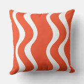 リップルパターン白とオレンジ – 装飾用クッション クッション (裏面)
