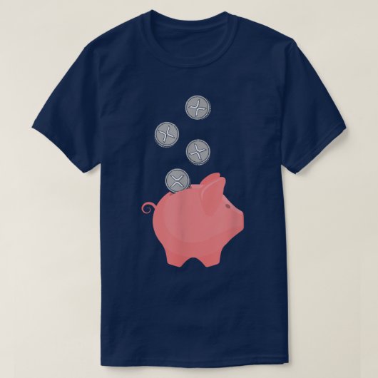 リップル暗号ホドルコイン暗号通貨Pig財布 Tシャツ (デザイン正面)