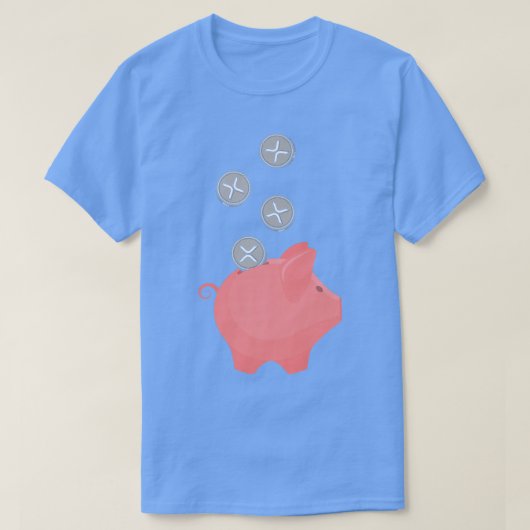 リップル暗号ホドルコイン暗号通貨Pig財布 Tシャツ (デザイン正面)