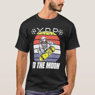 リップル XRP 宇宙飛行士 レトロ サンセット ブロックチェーン 1 Tシャツ