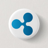 リップルXRPアイコンの丸いボタン（白） 缶バッジ (正面)