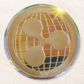 リップルXRP暗号 ラウンドペーパーコースター (正面)