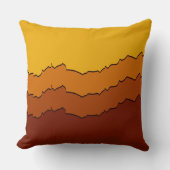 リップ付き暖かいオレンジと黒の不規則なストライプ クッション (正面)