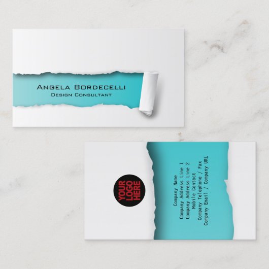 リップ紙シアン名刺 名刺 (正面/裏面)