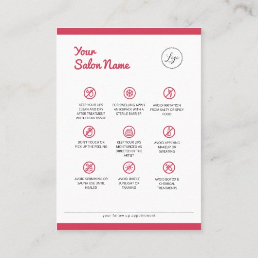 リップ赤面アフターケア指示PMU指示 名刺 (裏面)