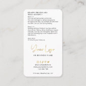 リップ赤面気に指示ホワイト&金ゴールドPMUロゴ 名刺 (裏面)