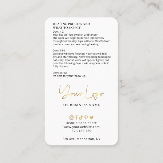 リップ赤面気に指示ホワイト&金ゴールドPMUロゴ 名刺 (裏面)