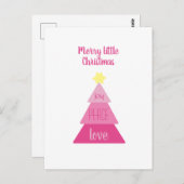 リッメリートルクリスマスツリーホットピンクかわいいシンプル ポストカード (正面/裏面)