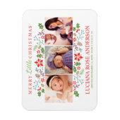 リッメリートルクリスマスベビー初の写真コラージュ マグネット (縦)