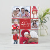 リッメリートルクリスマスモダンタイポグラフィ6写真 シーズンカード (スタンド正面)