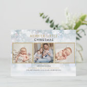 リッメリートルクリスマス雪写真誕生 シーズンカード (スタンド正面)